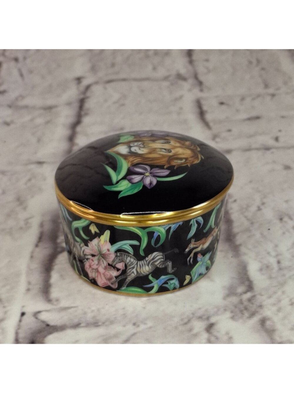 Franciscan Fine China Menagerie BK Oval Trinket Box Gold Trim by Jane St. Gaston - Picture 7 of 7